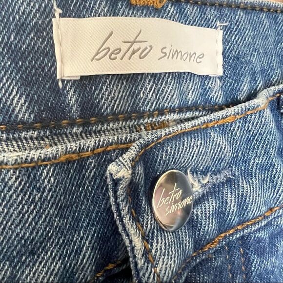Betro Simone High rise button front straight leg rigid cotton blue jeans NWT - Picture 11 of 14
